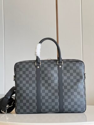 LV Porte Documents Voyage PM Damier Graphite Canvas For Men, Bags, Shoulder And Crossbody Bags 13.8in/35cm LV N41478