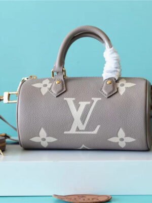 LV Papillon BB Monogram Empreinte Tourterelle / Creme Beige For Women, Women¡¯s Handbags, Shoulder Bags And Crossbody Bags 7.9in/20cm LV M46031