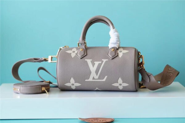 fe9d7d7e LV Papillon BB Monogram Empreinte Tourterelle / Creme Beige For Women, Women¡¯s Handbags, Shoulder Bags And Crossbody Bags 7.9in/20cm LV M46031