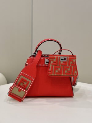 FI Peekaboo Small Red Bag For Woman 23cm/9in