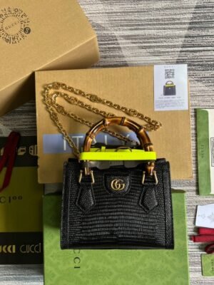 gg Lizard Mini Tote Bag Green For Women, Women’s Bags 7.9in/20cm gg