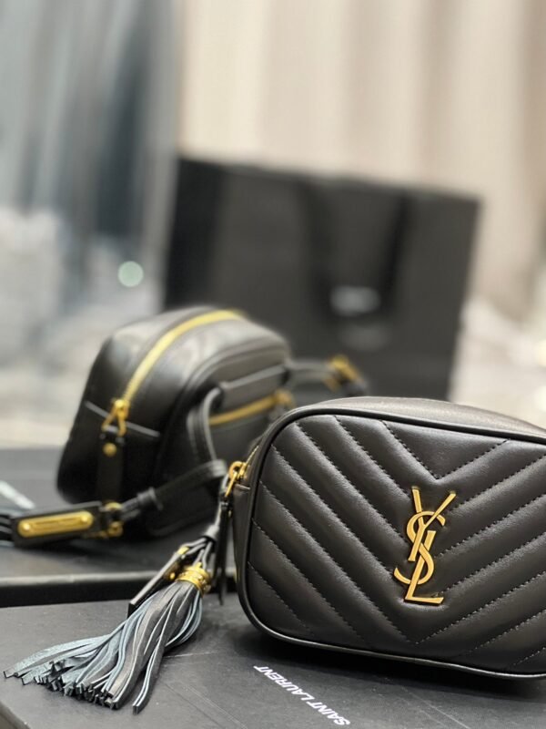 YSSL Lou Belt Bag Black In Matelass¨¦ Gold Toned Hardware For Women 6.1in/15cm YSL 614031DV7071000
