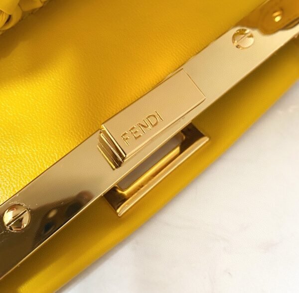 FI Peekaboo Mini Yellow Braided Bag For Woman 18cm/7in