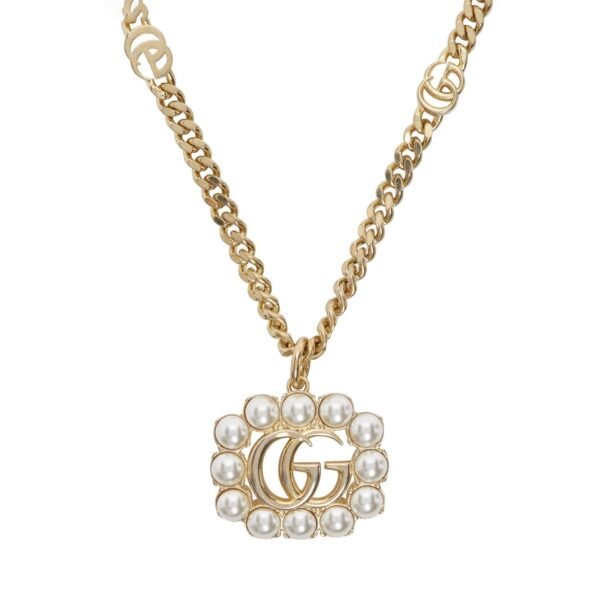 18K Double G Pearl Double G Necklace