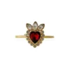 18K Double G Crystal Heart Ring