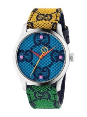 GUCCI MULTICOLOR G TIMELESS BLUE DIAL 38MM YA1264172