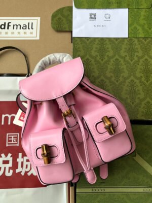 gg Bamboo Small Backpack Pink For Women, Women’s Bags 8.6in/22cm gg ??702101 UZY0T 5814