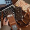 Advanced leather iPhone Case With Card Wallet And Strap