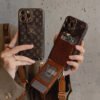Advanced leather iPhone Case With Card Wallet And Strap