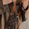 Advanced leather iPhone Case With Card Wallet And Strap