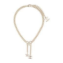 18K CC Rhinestone Star Chain Necklace