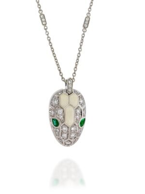 18K BV Serpenti Emerald Necklace