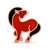 18K Lucky Animals Horse Clip Brooch