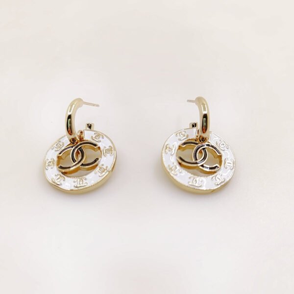 18K CC Circle Earrings