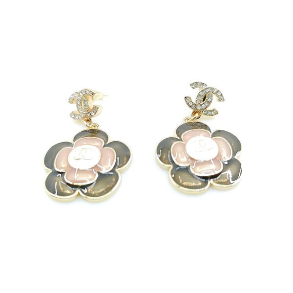 18K CC Flower Pendant Earrings