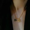 18K CC Black Heart Necklace