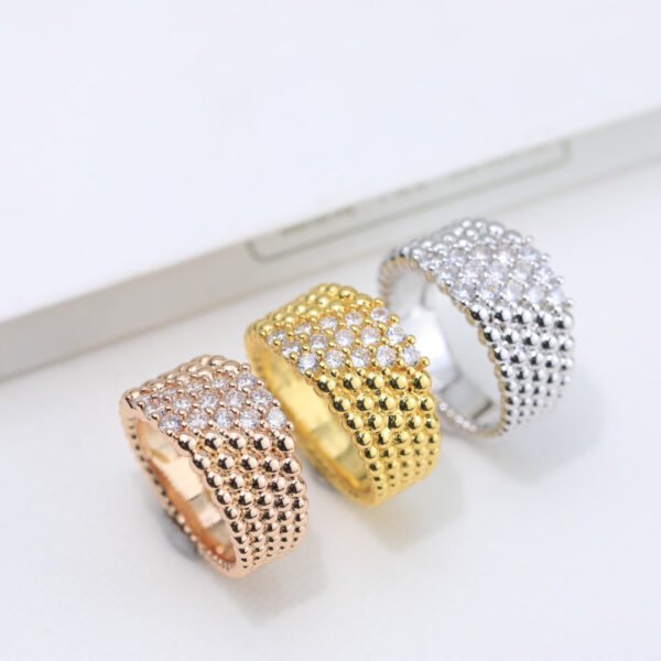 18K Perl¨¦e Diamonds Five Rows Ring