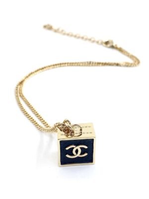 18K CC Square Pendant Necklace