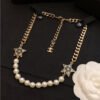 18K CC Star Pearls Necklace
