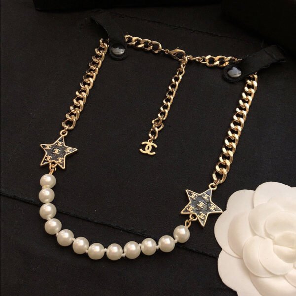 18K CC Star Pearls Necklace