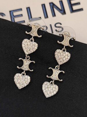 18K Triomphe Heart Pendant Earrings