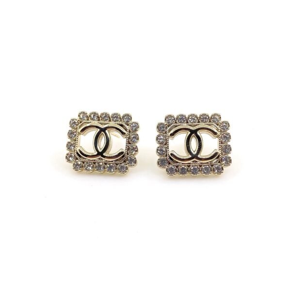 18K CC Square Pearls Earrings