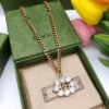 18K Double G Flower Crystals Necklace