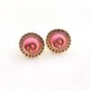 18K CC Pink Crystal Earrings