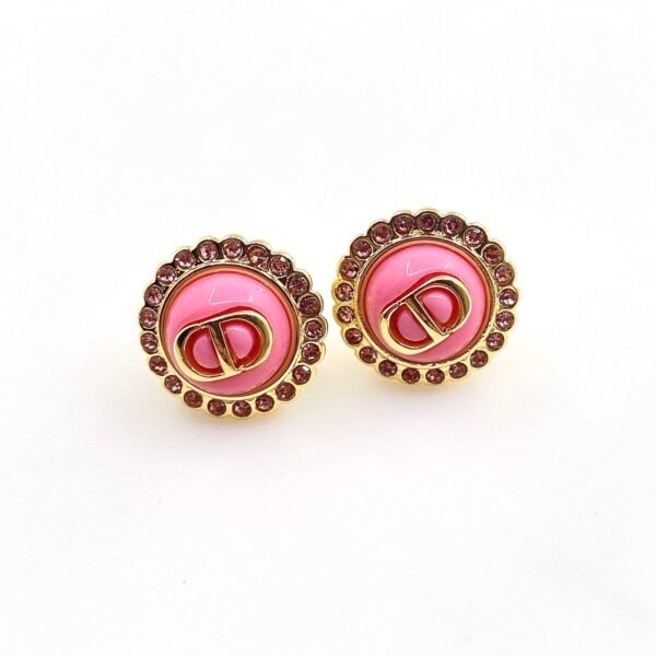 18K CC Pink Crystal Earrings