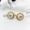 18K CC White Pearl Earrings
