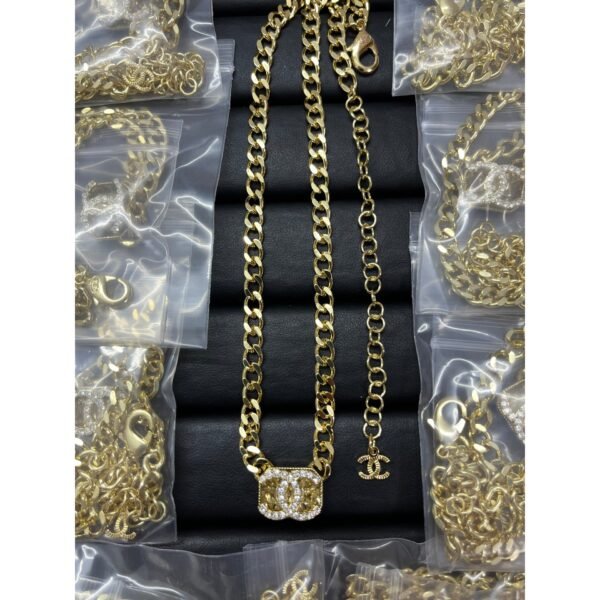 18K CC Crystals Chain Necklace