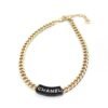 18K CC Black Logo Chain Necklace