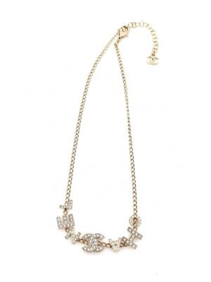 18K CC Script Diamonds Necklace