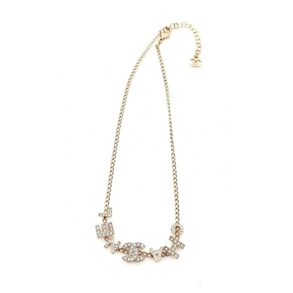 18K CC Script Diamonds Necklace