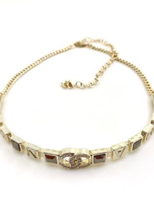 18K CC Gray Crystals Necklace