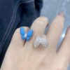 18K Two Butterfly Between the Finger Turquoise Ring