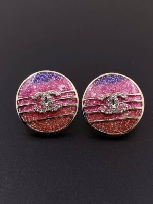 18K CC Pink Crystals Earrings