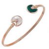 18K Malachite Pearl & Diamond Open Bracelet