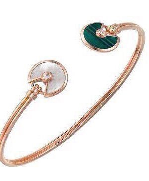 18K Malachite Pearl & Diamond Open Bracelet