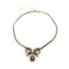 18K CC Rhinestone Bow Tie Necklace