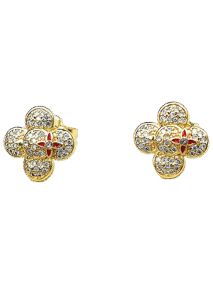 18k Louis Vivienne Diamond Earrings