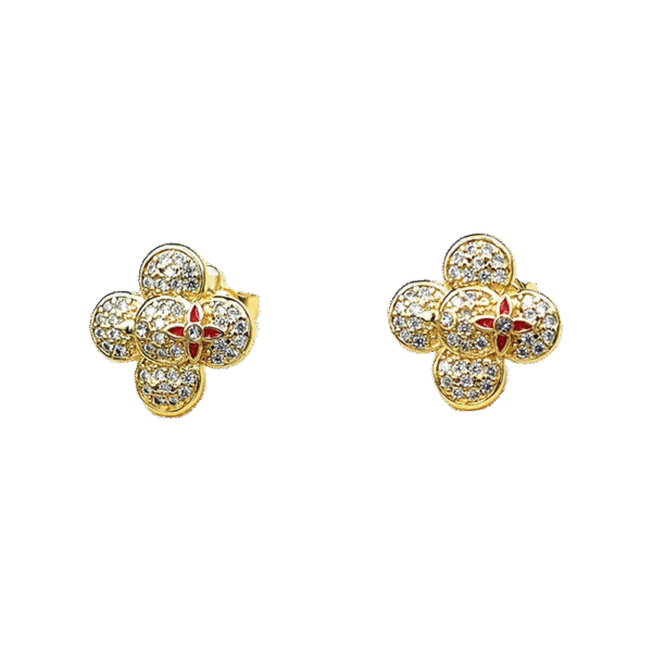 18k Louis Vivienne Diamond Earrings
