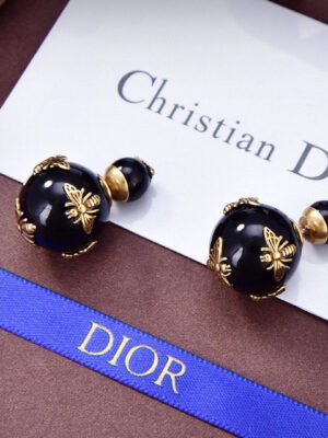 18K CD Tribales Black Earrings