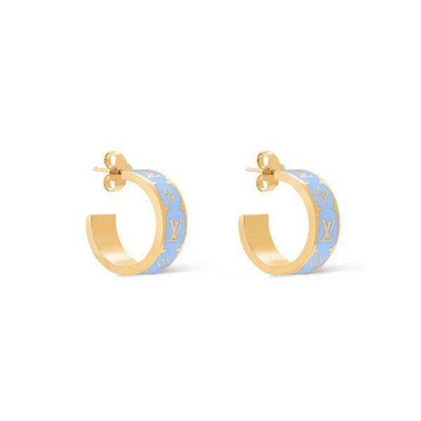 18K Louis Nanogram Enamel Earrings