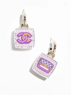 18K CC Pink Bottle Earrings