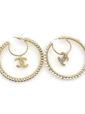 18K CC Circle Earrings