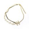 18K CC Pearls Strass Choker Necklace