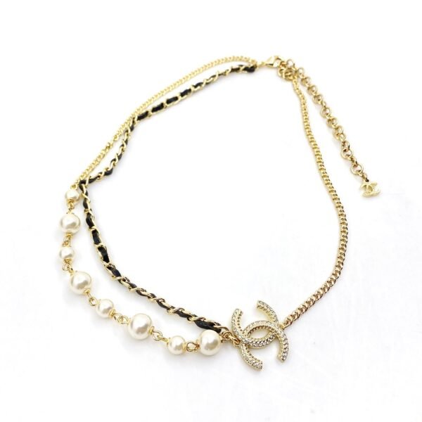 18K CC Pearls Strass Choker Necklace