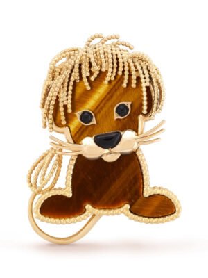 18K Lucky Animals Lion Clip Brooch