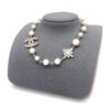 18K CC Flower Pearls Chain Necklace